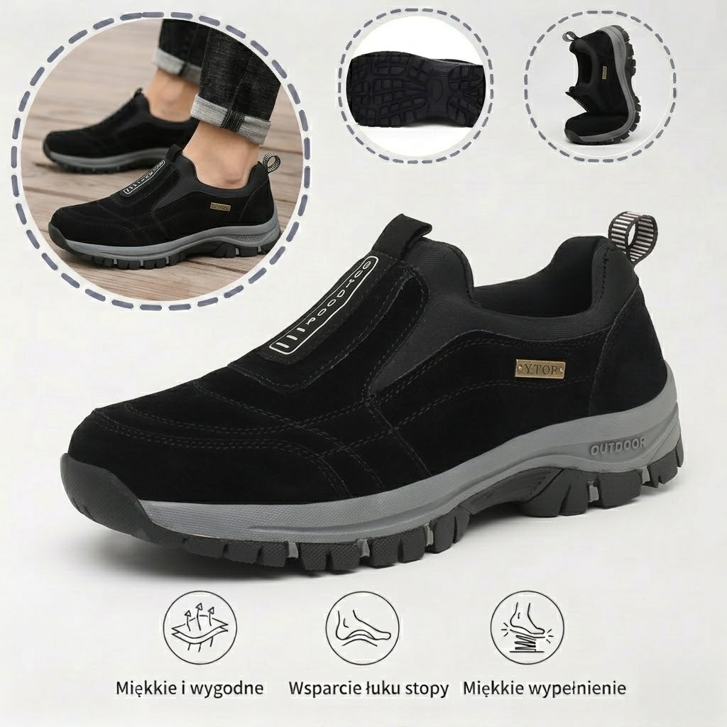 ⏰ 50% zniżki dzisiaj – Nie przegap! 🎁 Męskie buty do chodzenia szyte ręcznie ze skóry jelenia 👟 Wodoodporne i antypoślizgowe ✅ Wsparcie łuku stopy ✅ Wygodne w noszeniu