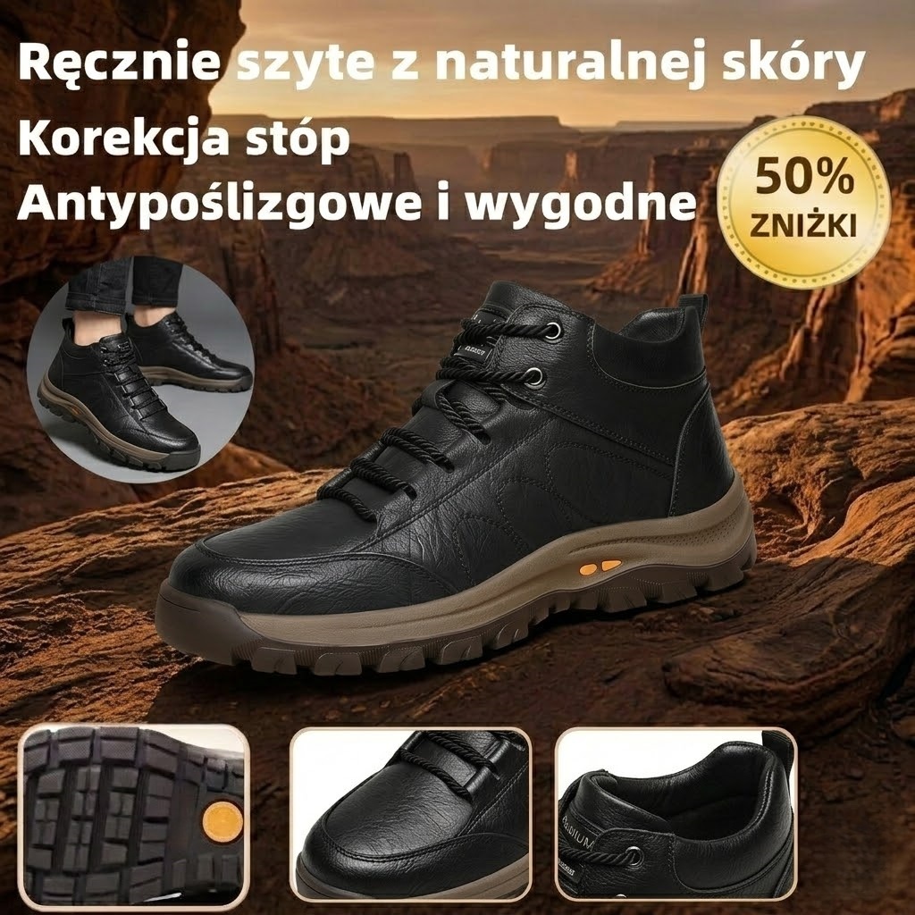 🎁50% zniżki – nie przegap! 👞 Męskie buty ortopedyczne 🐂 Oryginalne skórzane przeszycia ✅ Ręcznie wykonane ✅ Amortyzacja i redukcja nacisku ✅ Wytrzymałe i antypoślizgowe