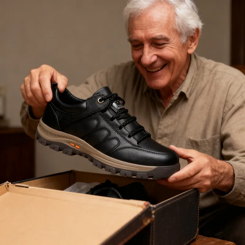 【🎁50% zniżki】🐂 Męskie buty ortopedyczne wykonane z najwyższej jakości włoskiej skóry 👞 Szyte ręcznie, wodoodporne i antypoślizgowe ✅ Wsparcie łuku stopy dla wygodnego chodzenia ✅