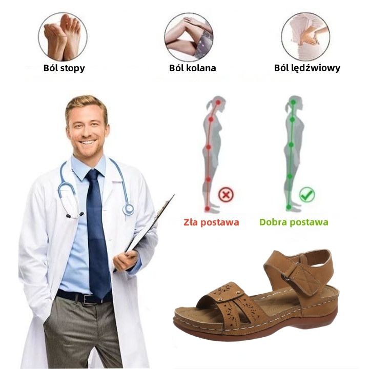 [🎁Dziś połowa ceny - nie przegap] Ergonomicznie zaprojektowane sandały ortopedyczne - bezbolesne chodzenie 👞 sprawiają, że chodzenie jest bardziej komfortowe