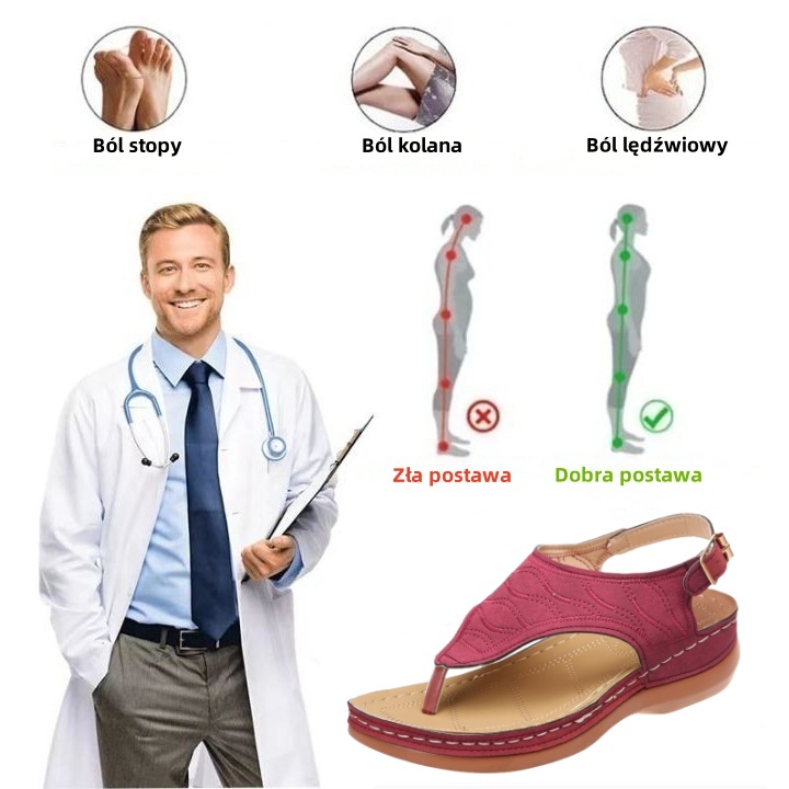 [🎁Dziś połowa ceny - nie przegap] Ergonomicznie zaprojektowane sandały ortopedyczne - bezbolesne chodzenie 👞 sprawiają, że chodzenie jest bardziej komfortowe