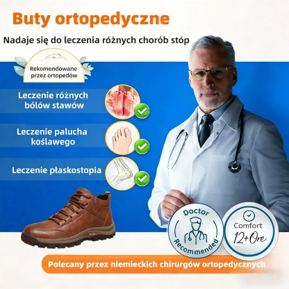 🎁Oferta specjalna z okazji rocznicy｜Męskie skórzane buty ortopedyczne 👞 Amortyzacja i ulga w ucisku • Stabilność i antypoślizgowość • Całodzienny komfort