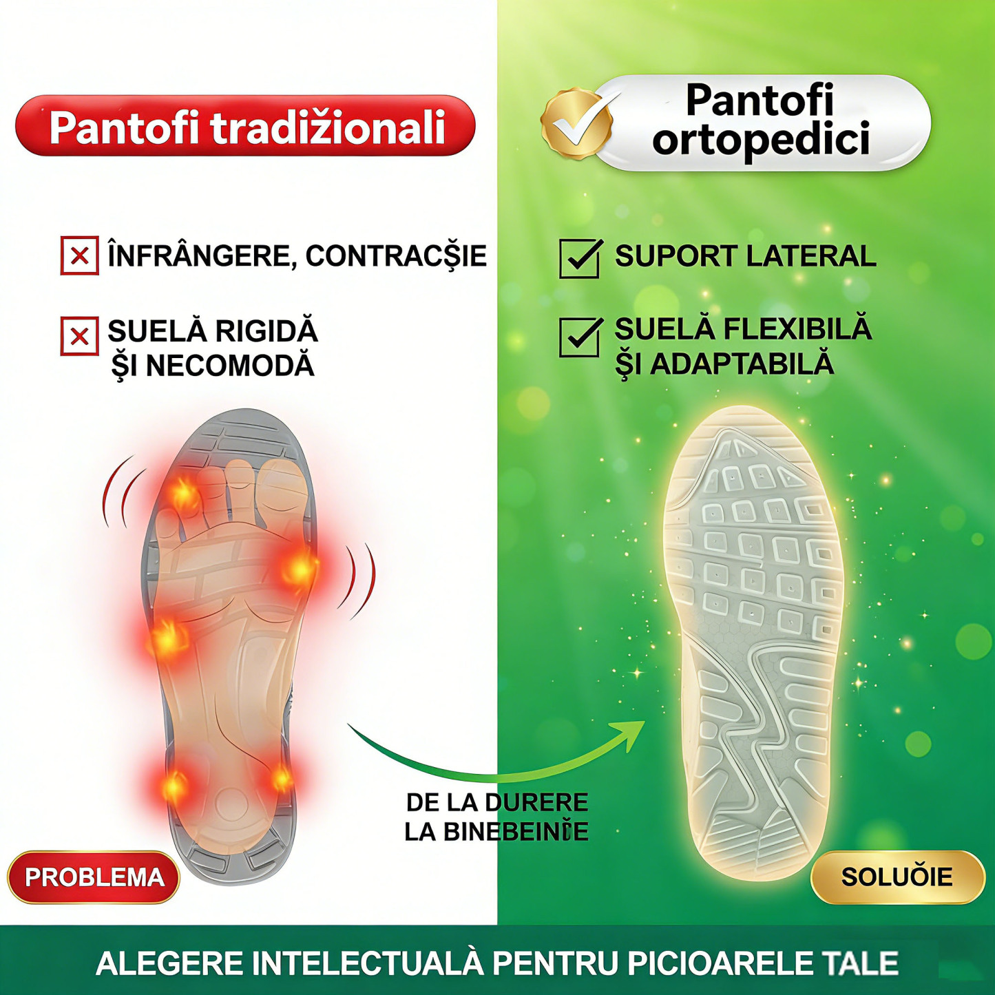 🎁Ultima zi pentru a te bucura de o reducere de 50%! Nu rata ocazia! ⏰ Ameliorează durerile de picioare și fasciita - Încălțăminte ortopedică impermeabilă și antiderapantă.