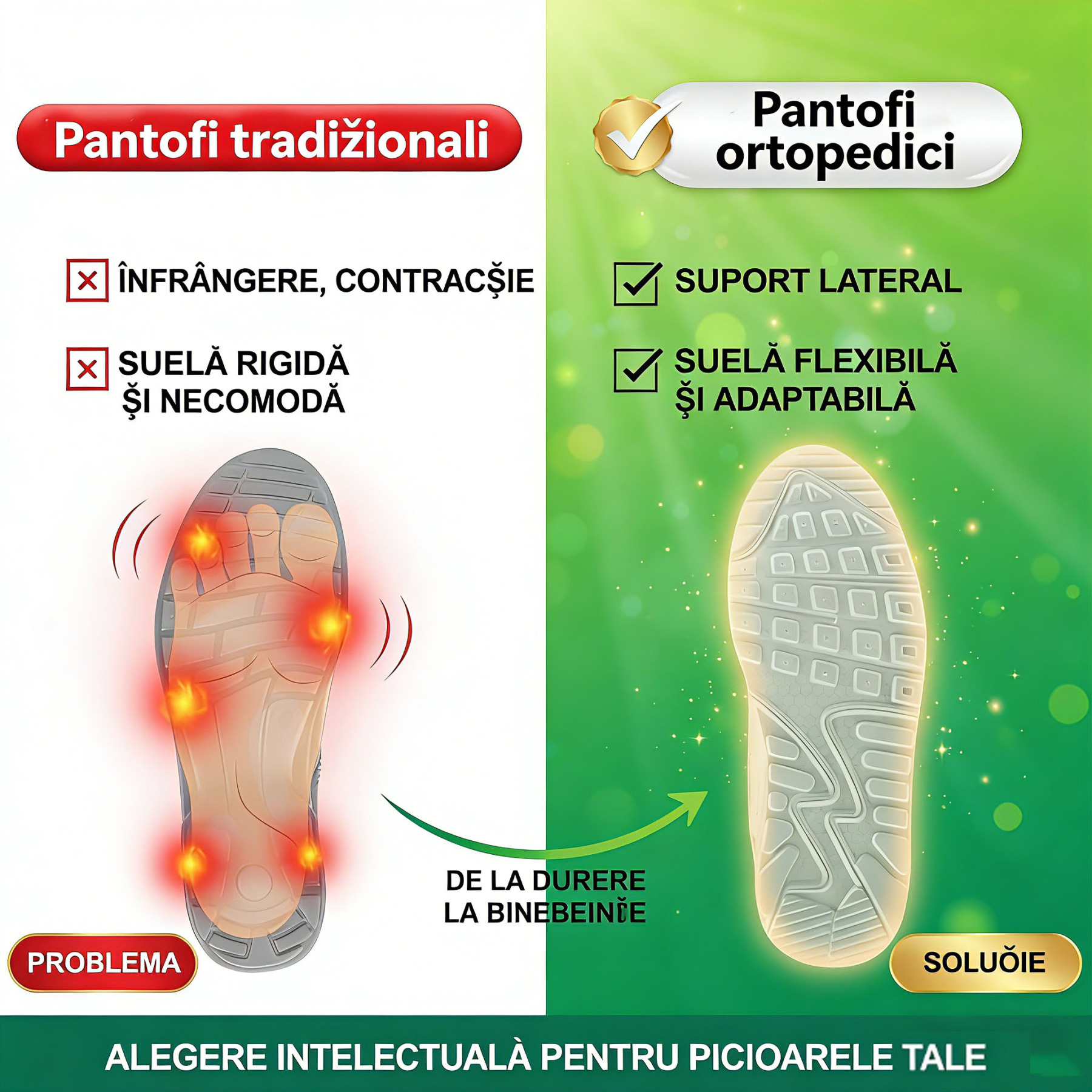 🎁Ultima zi pentru a te bucura de o reducere de 50%! Nu rata ocazia! ⏰ Ameliorează durerile de picioare și fasciita - Încălțăminte ortopedică impermeabilă și antiderapantă.