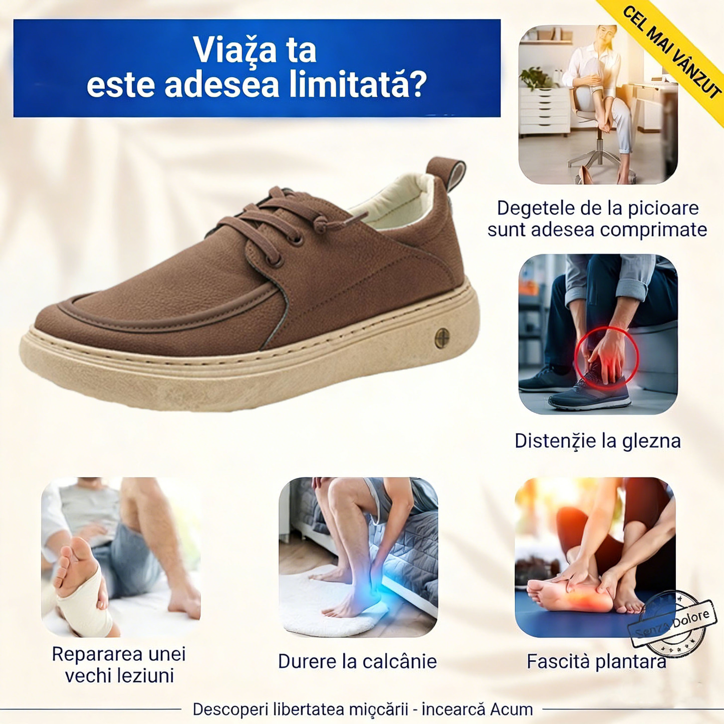⏰️Nu rata oferta noastră de 50% reducere! ✅ Încălțăminte ortopedică de înaltă calitate 🦶 Model nou 2026, impermeabilă și antiderapantă 🔴 Previne problemele picioarelor