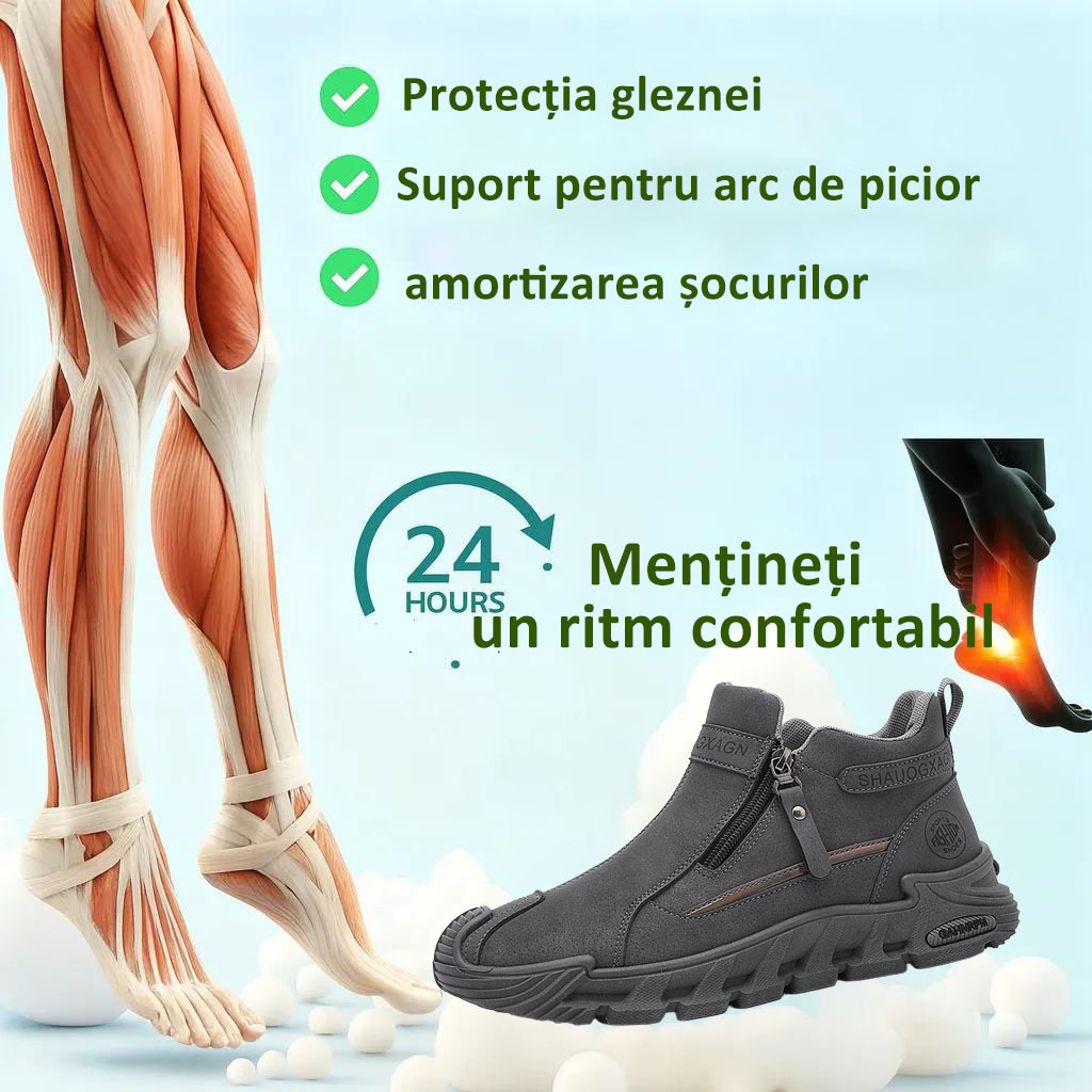 ⭕️Pantofi ortopedici din piele de vacă lucrați manual👞 Brant ortopedic bazat pe inteligență artificială + suport pentru gleznă ✅ Calzi, confortabili, impermeabili și antiderapanți
