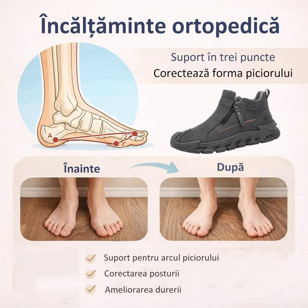 ⭕️Pantofi ortopedici din piele de vacă lucrați manual👞 Brant ortopedic bazat pe inteligență artificială + suport pentru gleznă ✅ Calzi, confortabili, impermeabili și antiderapanți