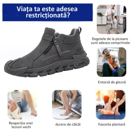⭕️Pantofi ortopedici din piele de vacă lucrați manual👞 Brant ortopedic bazat pe inteligență artificială + suport pentru gleznă ✅ Calzi, confortabili, impermeabili și antiderapanți