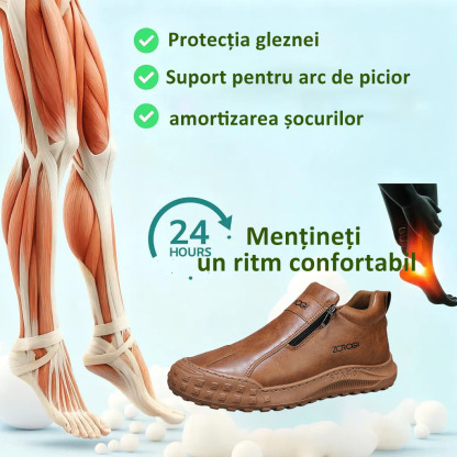 ⭕️Pantofi ortopedici din piele de vacă lucrați manual👞Branț ortopedic cu inteligență artificială + suport pentru gleznă✅Ușor de încălțat și dezbrăcat, impermeabili și confortabili