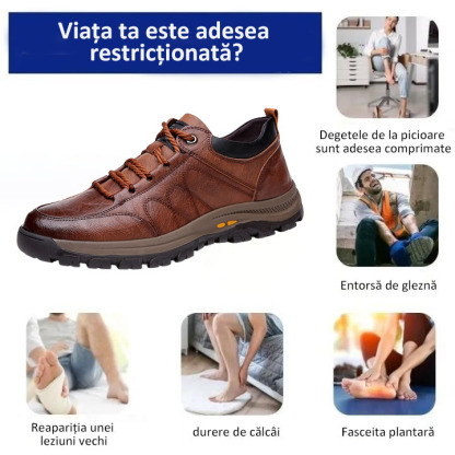 🔴 Pantofi din piele naturală cusuți manual ✅ Orteze bazate pe inteligență artificială + suport pentru gleznă 🦶 Potriviti pentru persoanele cu probleme la picioare!