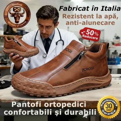 ⭕️Pantofi ortopedici din piele de vacă lucrați manual👞Branț ortopedic cu inteligență artificială + suport pentru gleznă✅Ușor de încălțat și dezbrăcat, impermeabili și confortabili