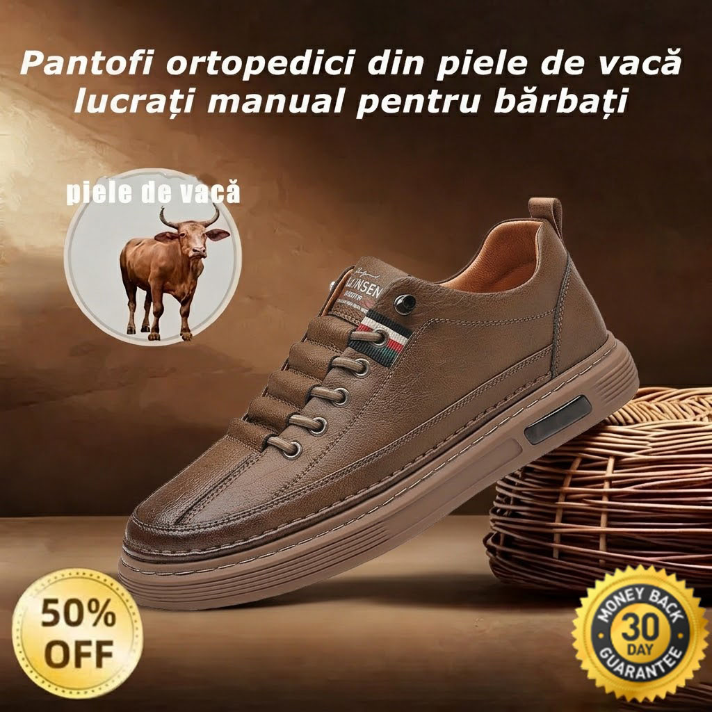 🎁Ultima zi pentru o reducere de 50%! Nu rata ocazia! 🐂 Pantofi bărbătești din piele cusuți manual👞 Gamă completă de mărimi, realizați la comandă ✅ Calzi, confortabili, impermeabili și antiderapanți