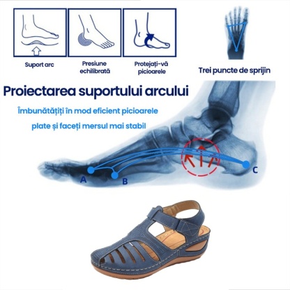 (⏰Reducerea de astăzi la jumătate de preț - nu ratați) Sandale ortopedice cu design ergonomic, talpă anti-alunecare ✅ Suport arc, mers confortabil