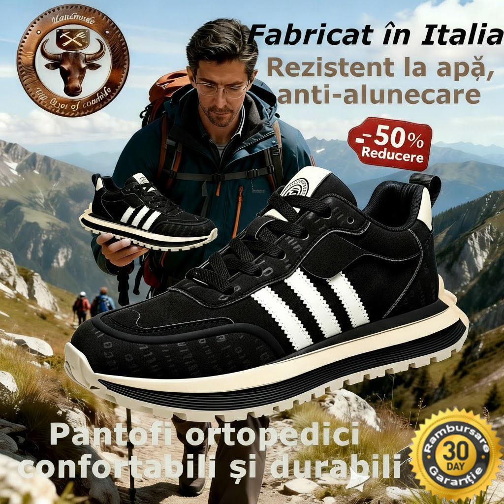 🐂 Pantofi ortopedici cusuți manual 👞 Brant ortopedic bazat pe inteligență artificială + suport pentru gleznă ✅ Calzi, confortabili, impermeabili și antiderapanți
