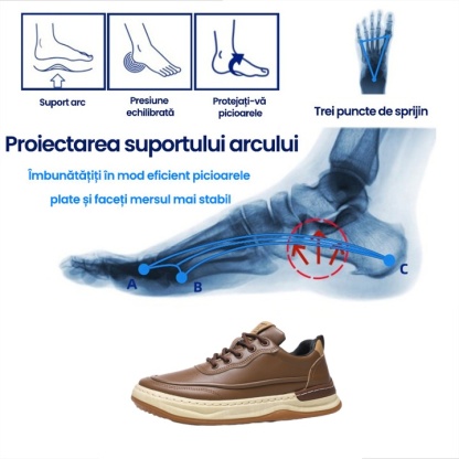 (🎉Ultima zi cu 50% reducere, nu o ratați) 🐂 Pantofi ortopedici bărbătești din piele de vițel australiană 👞Cusuți manual - respirabili și impermeabili ✅Suport pentru bolta plantară - mers confortabil