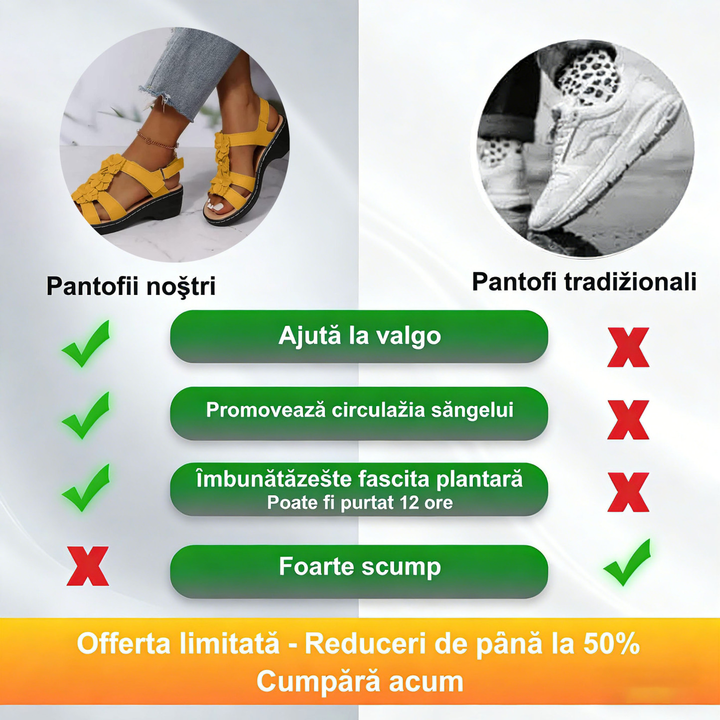 ✅Sandale de înaltă calitate🦶 Fabricate la comandă pentru femei - Impermeabile, antiderapante🔴 Pantofi ortopedici