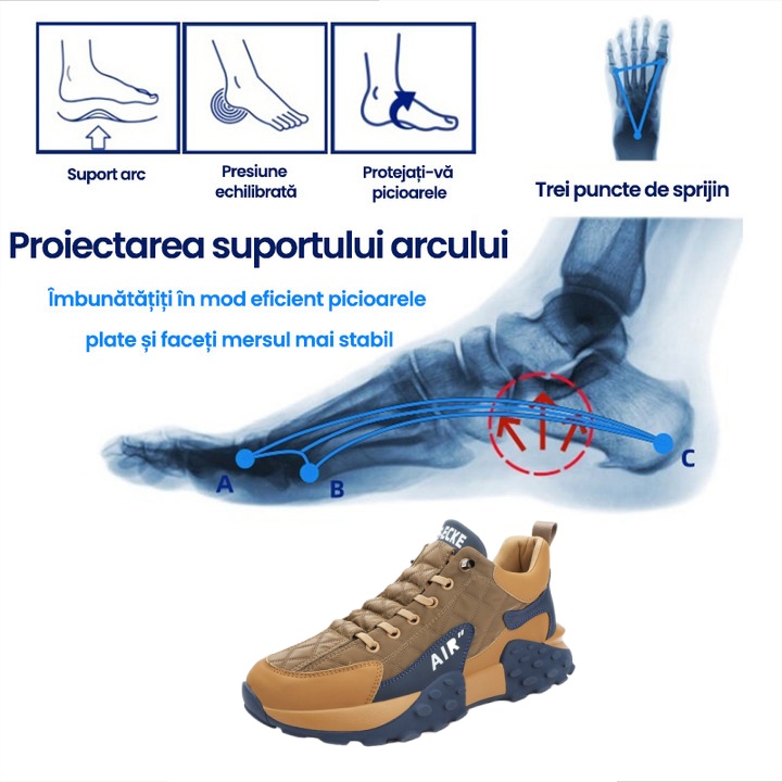 [⏰Astăzi reducere 50% - Nu rata ocazia!] 🔥 Pantofi de mers pentru bărbați, de marcă 👞 Design ergonomic cu suport pentru arcul plantar pentru mers fără durere ✅ Cusuți manual