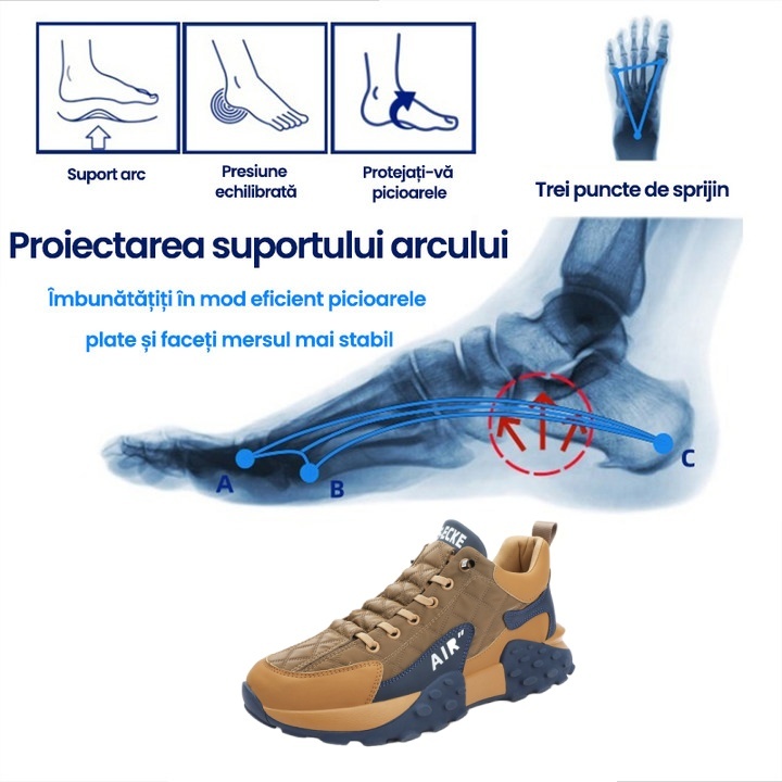 [⏰Astăzi reducere 50% - Nu rata ocazia!] 🔥 Pantofi de mers pentru bărbați, de marcă 👞 Design ergonomic cu suport pentru arcul plantar pentru mers fără durere ✅ Cusuți manual
