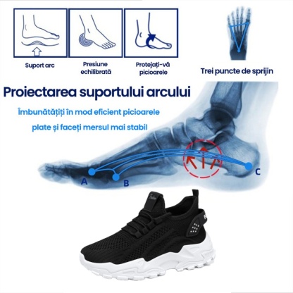 [🔥Astăzi 50% reducere - Nu-l ratați] Pantofi ortopedici de damă cu design ergonomic 👞Talpă respirabilă, anti-alunecare ✅Suport arc: mers confortabil