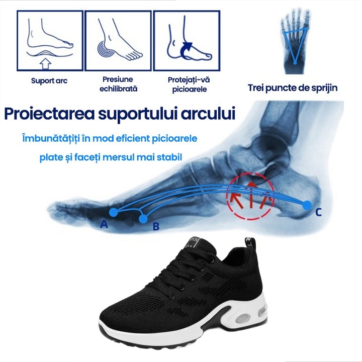 [🔥50% reducere astăzi - nu-l ratați] Pantofi ortopedici de damă cu design ergonomic 👞Talpă anti-alunecare respirabilă, cu pernă de aer ✅Suport arc: mers confortabil