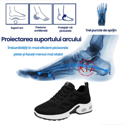 [🔥50% reducere astăzi - nu-l ratați] Pantofi ortopedici de damă cu design ergonomic 👞Talpă anti-alunecare respirabilă, cu pernă de aer ✅Suport arc: mers confortabil