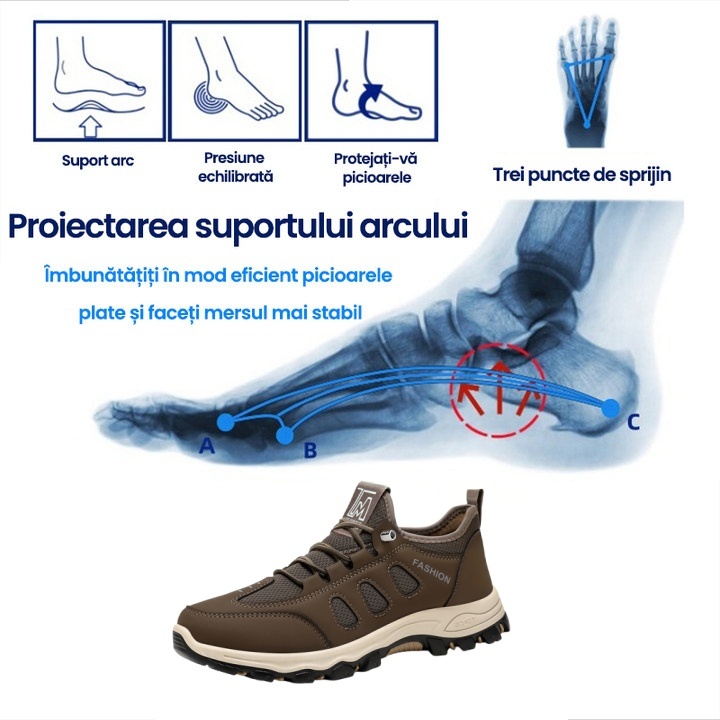 [⏰Ultima zi cu 50% reducere - nu rata ocazia!] 🔥 Pantofi de mers din piele de vacă pentru bărbați 👞 Cu suport pentru bolta plantară pentru mers fără durere ✅ Cusuți manual, confortabili și respirabili