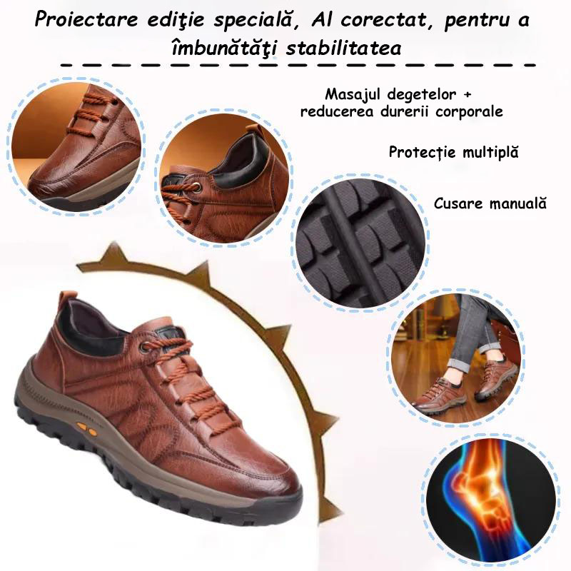 🔴 Pantofi din piele naturală italiană, cusuți manual ✅ Orteze bazate pe inteligență artificială + suport pentru gleznă 🦶 Potriviti pentru persoanele cu probleme la picioare!