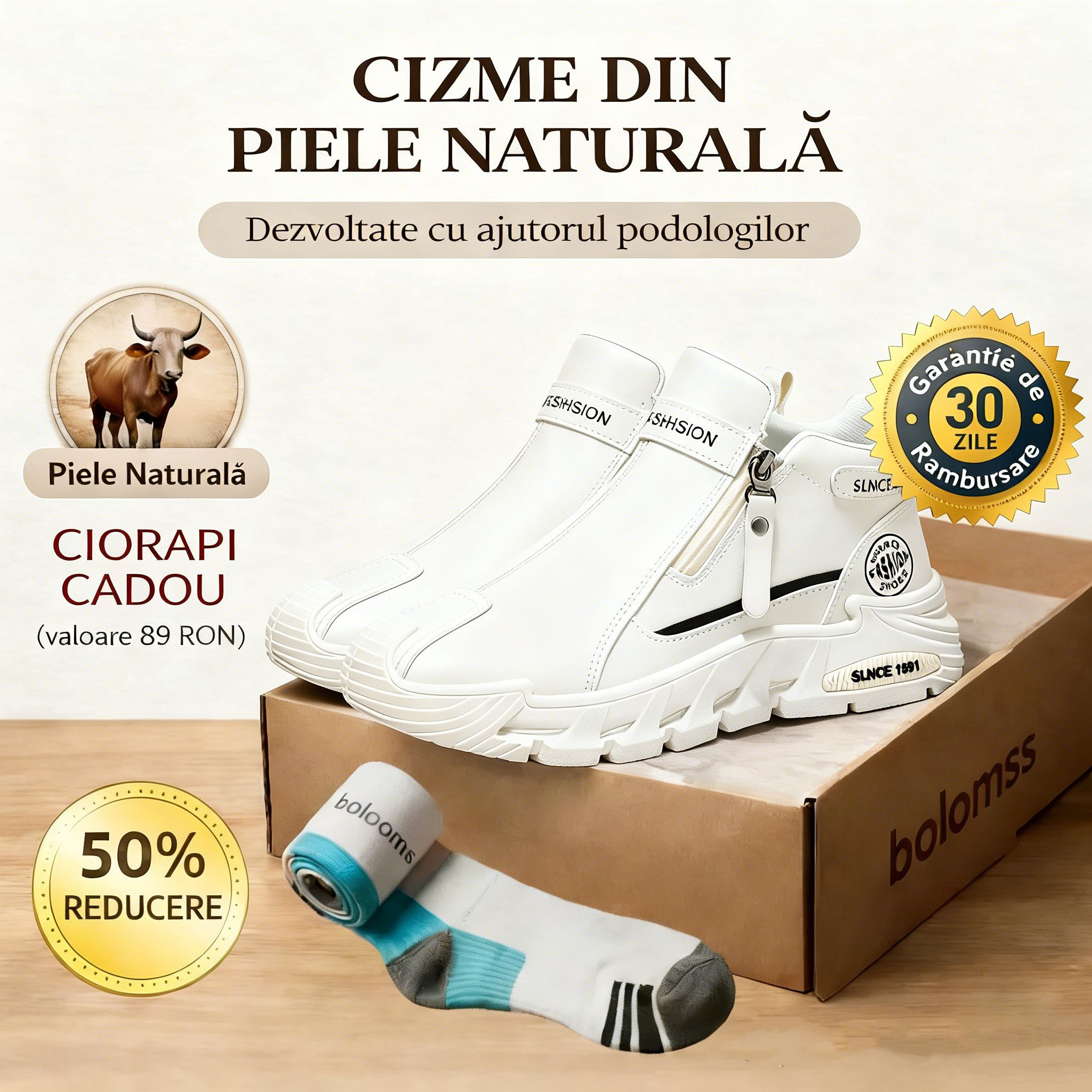 ⭕️Pantofi ortopedici din piele de vacă lucrați manual👞 Brant ortopedic bazat pe inteligență artificială + suport pentru gleznă ✅ Calzi, confortabili, impermeabili și antiderapanți
