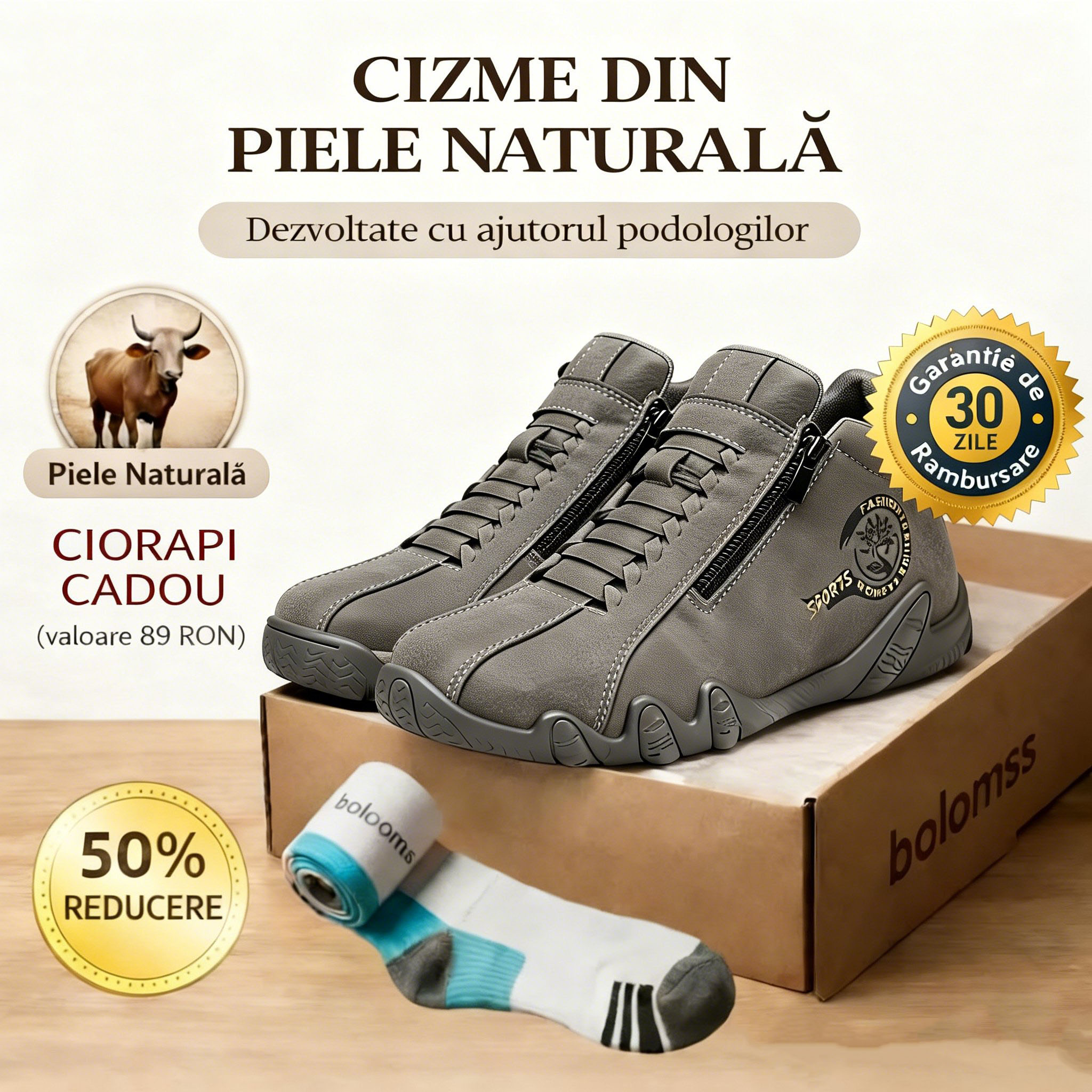 ⭕️Pantofi ortopedici din piele de vacă lucrați manual👞Branțuri ortopedice inteligente cu inteligență artificială, ușor de încălțat și de descălțat✅Călduroși, confortabili, impermeabili și antiderapanți