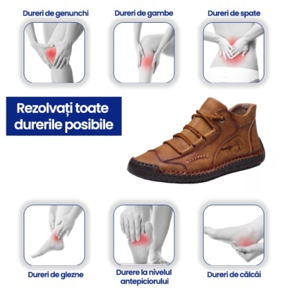 (🎉50% reducere azi, nu ratați) 🐂 Pantofi ortopedici pentru bărbați din piele de vițel australiană 👞Cusuți manual, impermeabili și anti-alunecare ✅Suport arc - mers confortabil