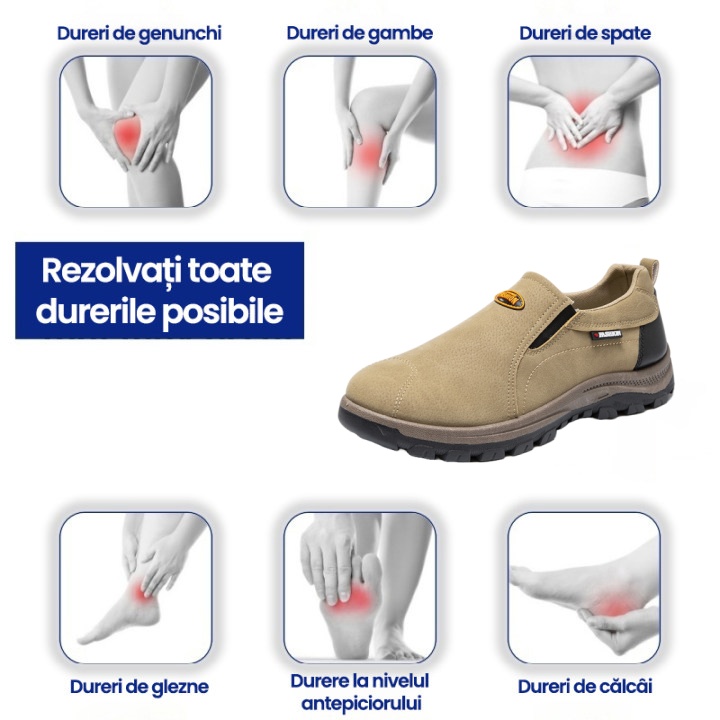 (🎉50% reducere azi, nu ratați) 🐂 Pantofi ortopedici pentru bărbați din piele de vițel australiană 👞Cusuți manual, impermeabili și anti-alunecare ✅Suport arc - mers confortabil