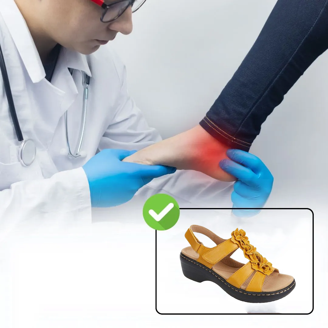(⏰Ultima zi cu 50% reducere - nu o ratați) Sandale ortopedice cu design ergonomic 👡 Talpă antiderapantă, cusută manual ✅ Suport pentru bolta plantară: mers confortabil