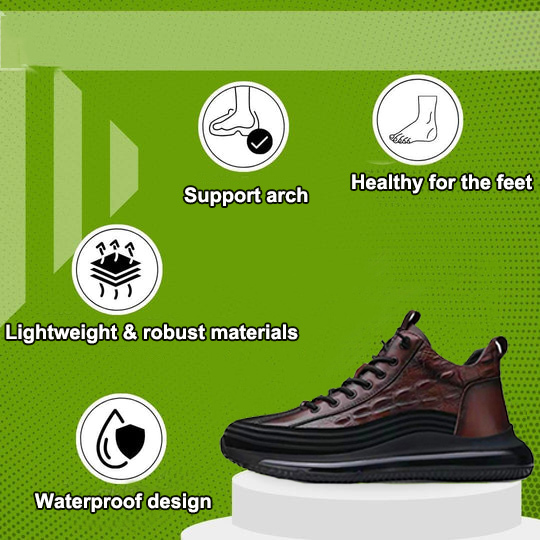 🔥 50% sleva po omezenou dobu ⏰ - Pánská vycházková obuv z pravé kůže 👞, pohodlí, úleva od bolesti, podpora klenby - ergonomický design