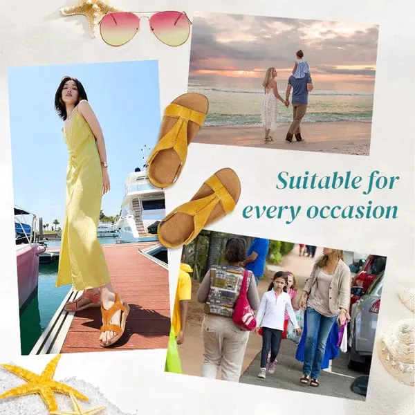 (⏰50% reducere astăzi, nu o ratați) Sandale ortopedice cu design ergonomic, cusute manual + talpă antiderapantă ✅ Suport pentru bolta plantară: mers confortabil