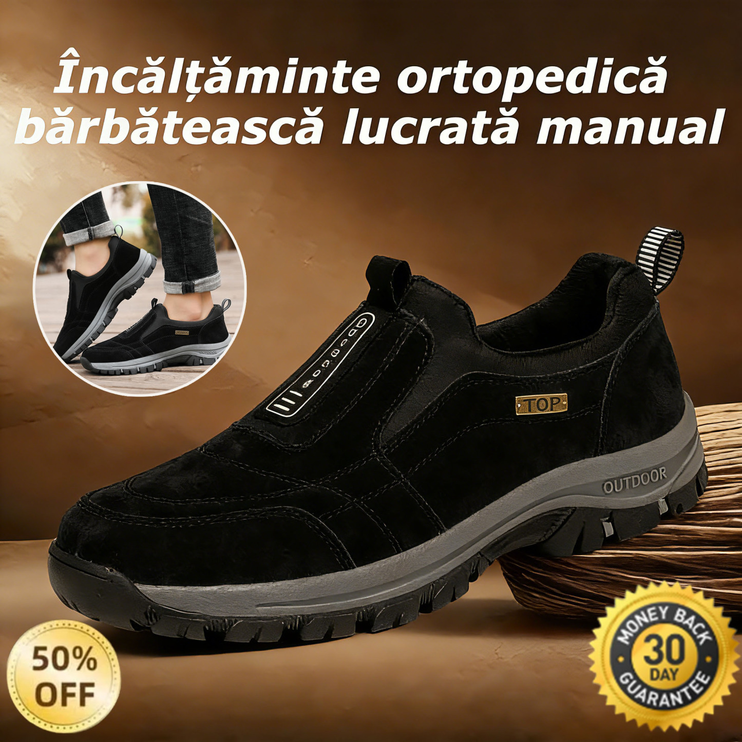 ✅Pantofi din piele întoarsă de înaltă calitate🦶Ameliorează durerile de picioare și fasciita - Impermeabili și antiderapanți🔴Pantofi ortopedici