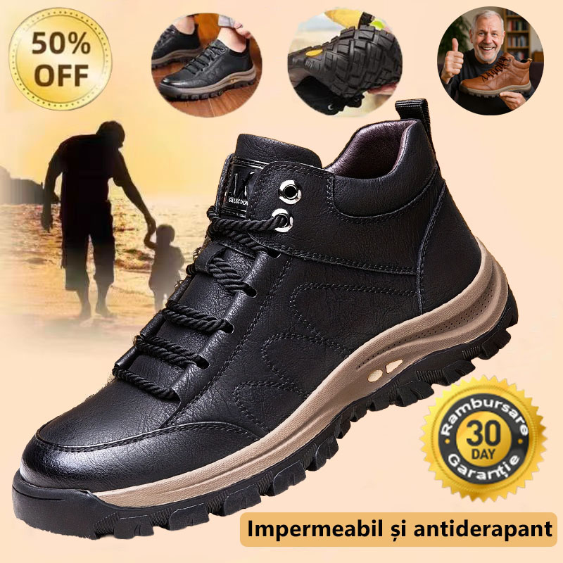 🐂 Hand-stitched calfskin men's shoes 👞 Full range of sizes, arch support ✅ Warm, comfortable, waterproof, and slip-resistant