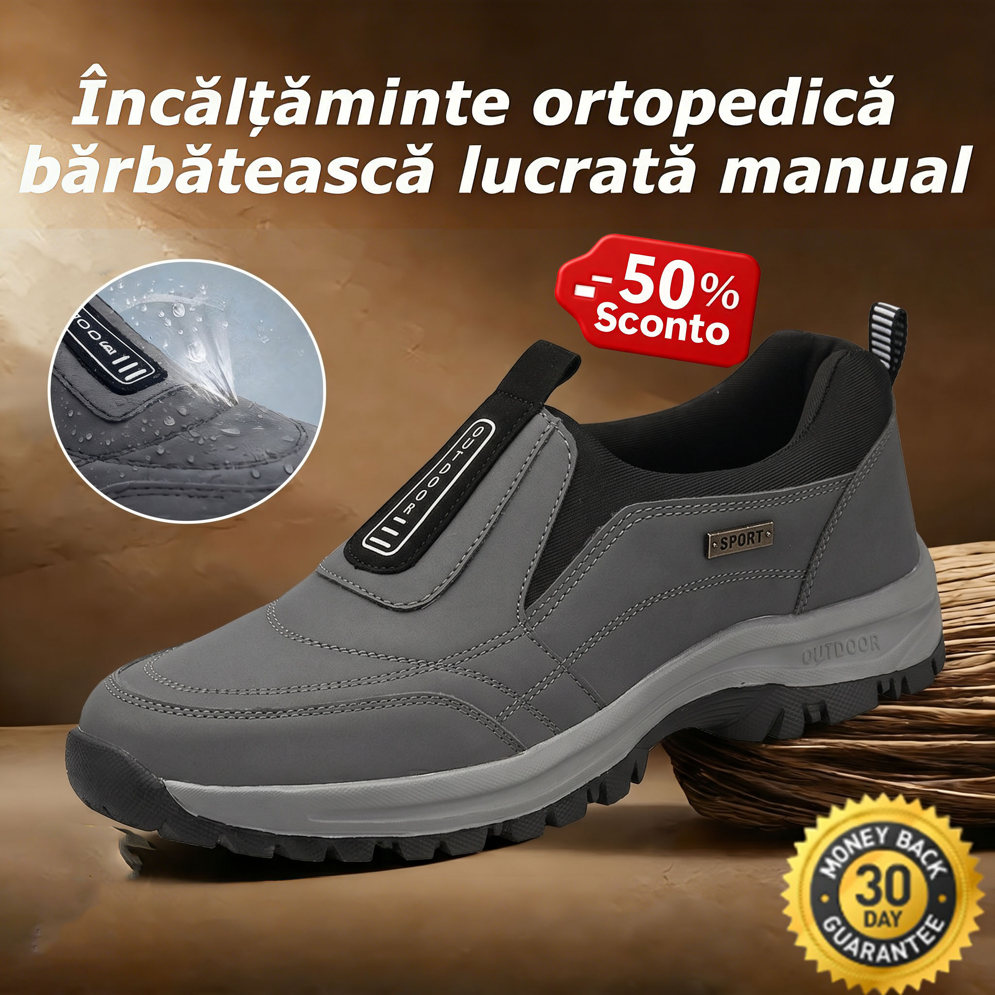 🎁Ultima zi pentru a te bucura de o reducere de 50%! Nu rata ocazia! ⏰ Ameliorează durerile de picioare și fasciita - Încălțăminte ortopedică impermeabilă și antiderapantă.