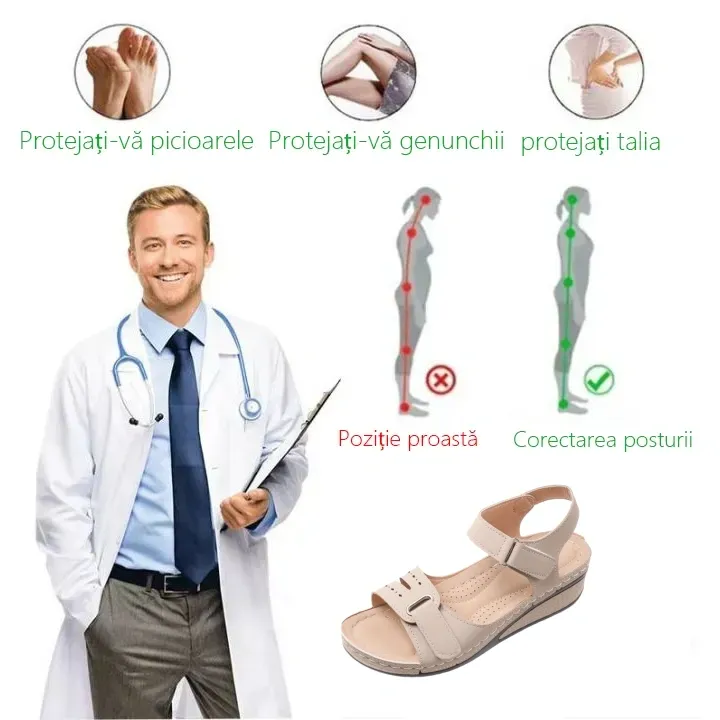 [🎁Jumătate de preț astăzi - nu ratați] Sandale ortopedice ergonomice certificate medical - mers fără durere 👞 facilitează mersul