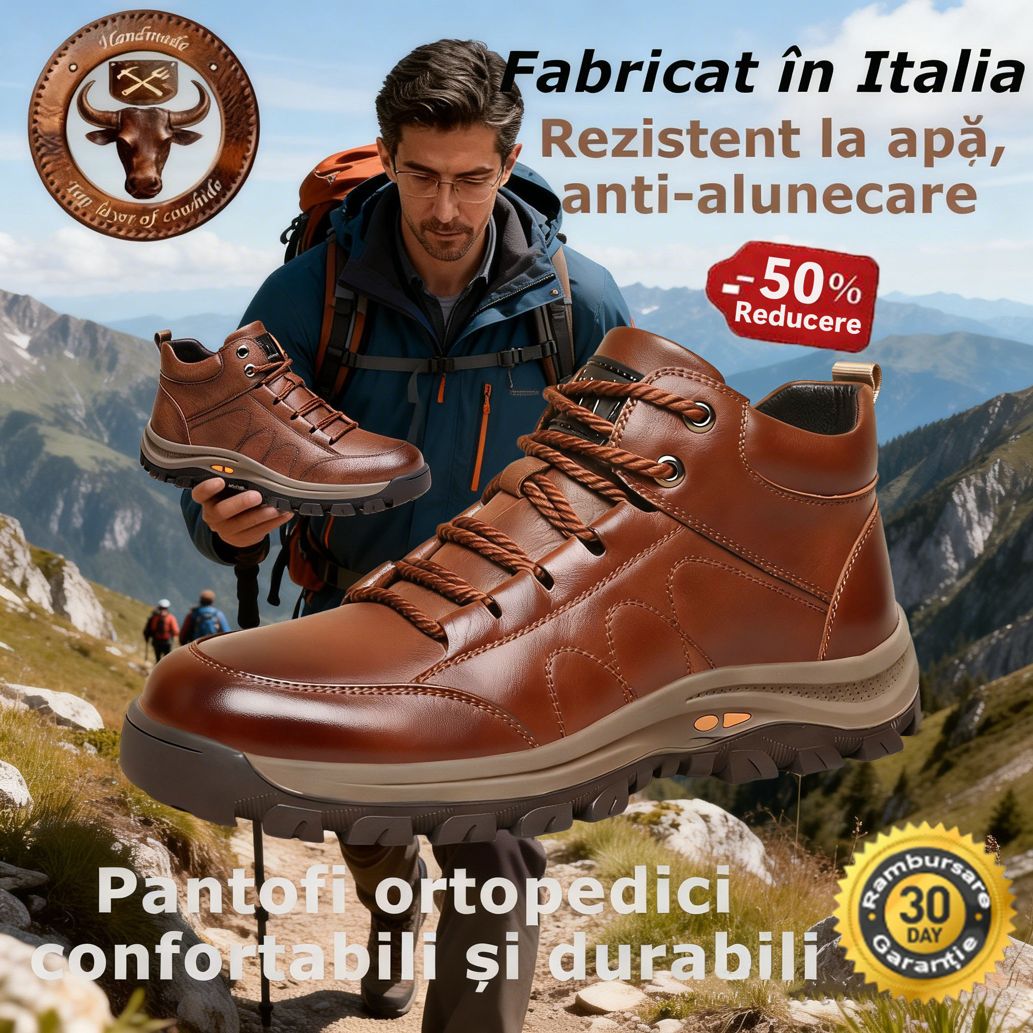 🐂 Hand-stitched calfskin men's shoes 👞 Full range of sizes, arch support ✅ Warm, comfortable, waterproof, and slip-resistant