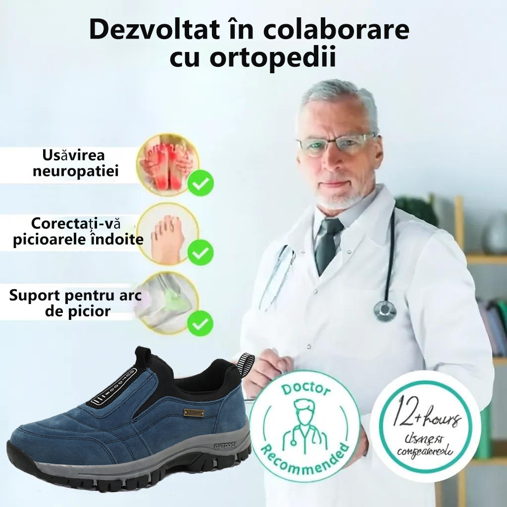 ✅Pantofi din piele întoarsă de înaltă calitate🦶Ameliorează durerile de picioare și fasciita - Impermeabili și antiderapanți🔴Pantofi ortopedici