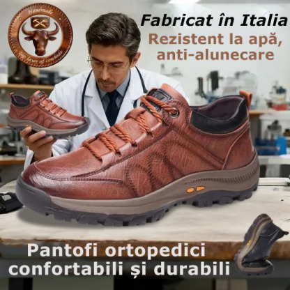 🔴 Pantofi din piele naturală italiană, cusuți manual ✅ Orteze bazate pe inteligență artificială + suport pentru gleznă 🦶 Potriviti pentru persoanele cu probleme la picioare!