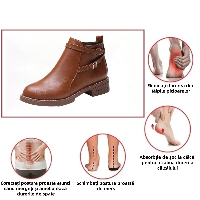 [Oferta de astăzi la jumătate de preț: nu o ratați] Pantofi de damă din piele cu design ergonomic: ameliorează eficient durerile de mers👞Reglați poziția corectă a oaselor umane