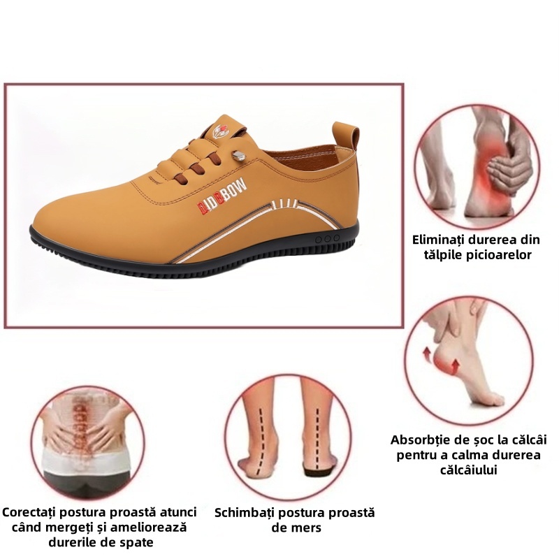 [Reducere la jumătate de preț pe perioadă limitată în primăvară - nu o ratați] Noi pantofi ortopedici pentru bărbați adoptă un design ergonomic ✅ Ameliorează eficient durerile de mers 👞 Piele autentică + cusătură manuală
