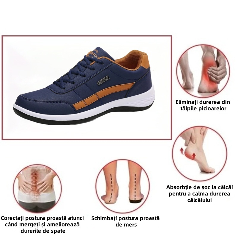 [Ofertă de astăzi la jumătate de preț - nu o ratați] Pantofi casual pentru bărbați cu design ergonomic - ameliorează eficient durerile de mers 👞Cusute manual, confortabile pentru mers