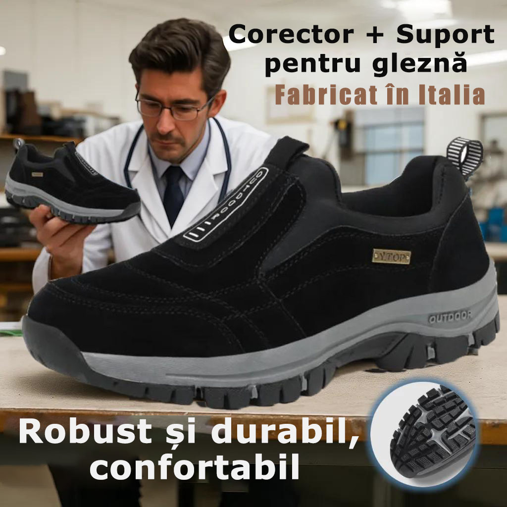 ✅Pantofi din piele întoarsă de înaltă calitate🦶Ameliorează durerile de picioare și fasciita - Impermeabili și antiderapanți🔴Pantofi ortopedici