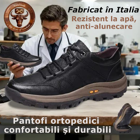 🔴 Pantofi din piele naturală italiană, cusuți manual ✅ Orteze bazate pe inteligență artificială + suport pentru gleznă 🦶 Potriviti pentru persoanele cu probleme la picioare!
