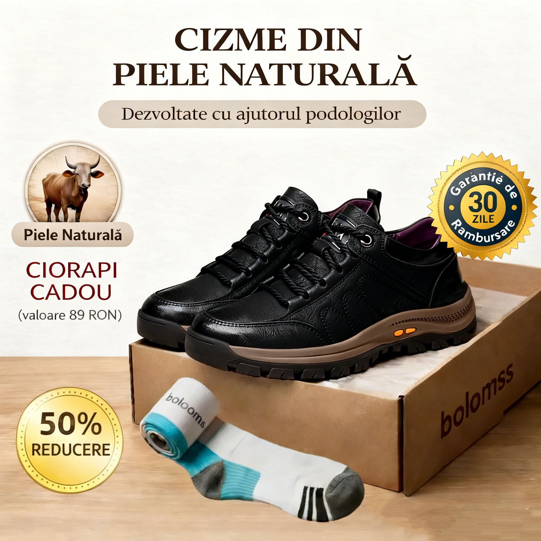 🔴 Pantofi din piele naturală cusuți manual ✅ Orteze bazate pe inteligență artificială + suport pentru gleznă 🦶 Potriviti pentru persoanele cu probleme la picioare!