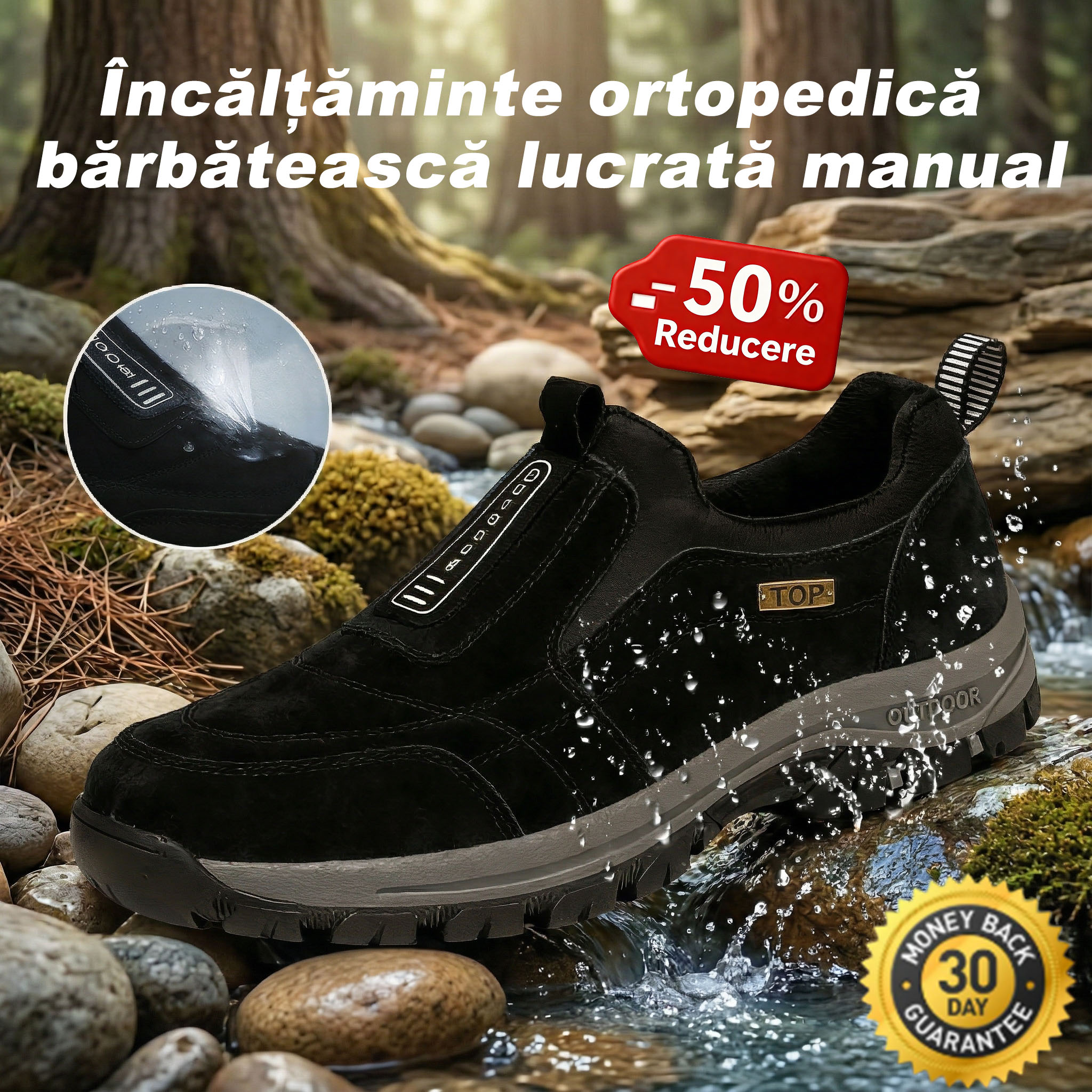 ✅Pantofi din piele întoarsă de înaltă calitate🦶Ameliorează durerile de picioare și fasciita - Impermeabili și antiderapanți🔴Pantofi ortopedici