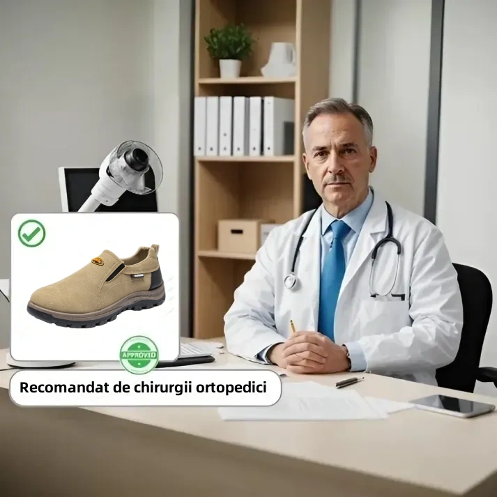 (🎉50% reducere azi, nu ratați) 🐂 Pantofi ortopedici pentru bărbați din piele de vițel australiană 👞Cusuți manual, impermeabili și anti-alunecare ✅Suport arc - mers confortabil