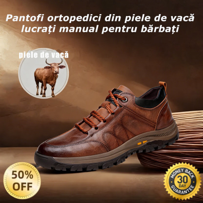 🐂 Pantofi bărbătești din piele de vițel cusuți manual 👞 Disponibili în toate mărimile, ușor de încălțat și de descălțat ✅ Calzi, confortabili, impermeabili și antiderapanți